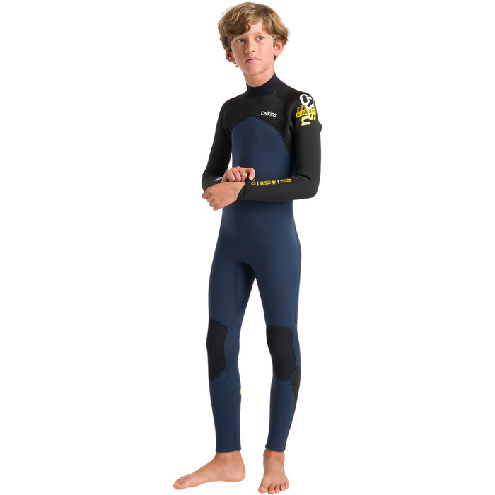 2024 C-Skins Junior NuWave Legend 4/3mm Back Zip Wetsuit C-NLE43JBZ - Bluestone / Black / Multi